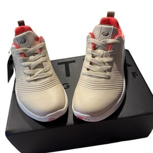 Exatek Anubis Women’s Cream and Coral Golf Shoes